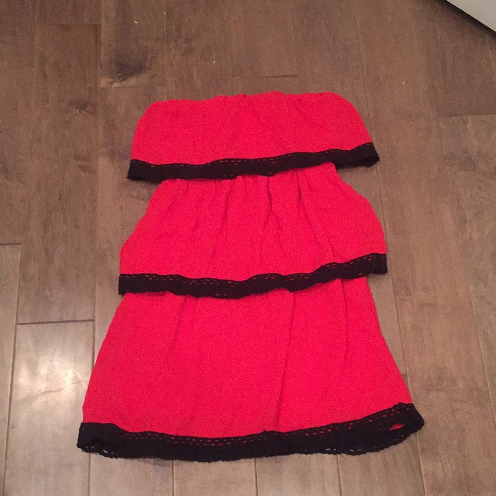 Strapless red and black dress-NWT